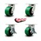 Service Caster 6'' Heavy Duty Green Poly on Cast Iron Wheel Swivel Caster Set with 2 Brakes, 4PK CRAN-SCC-KP92S630-PUR-GB-2-SLB-2 - alternate 2